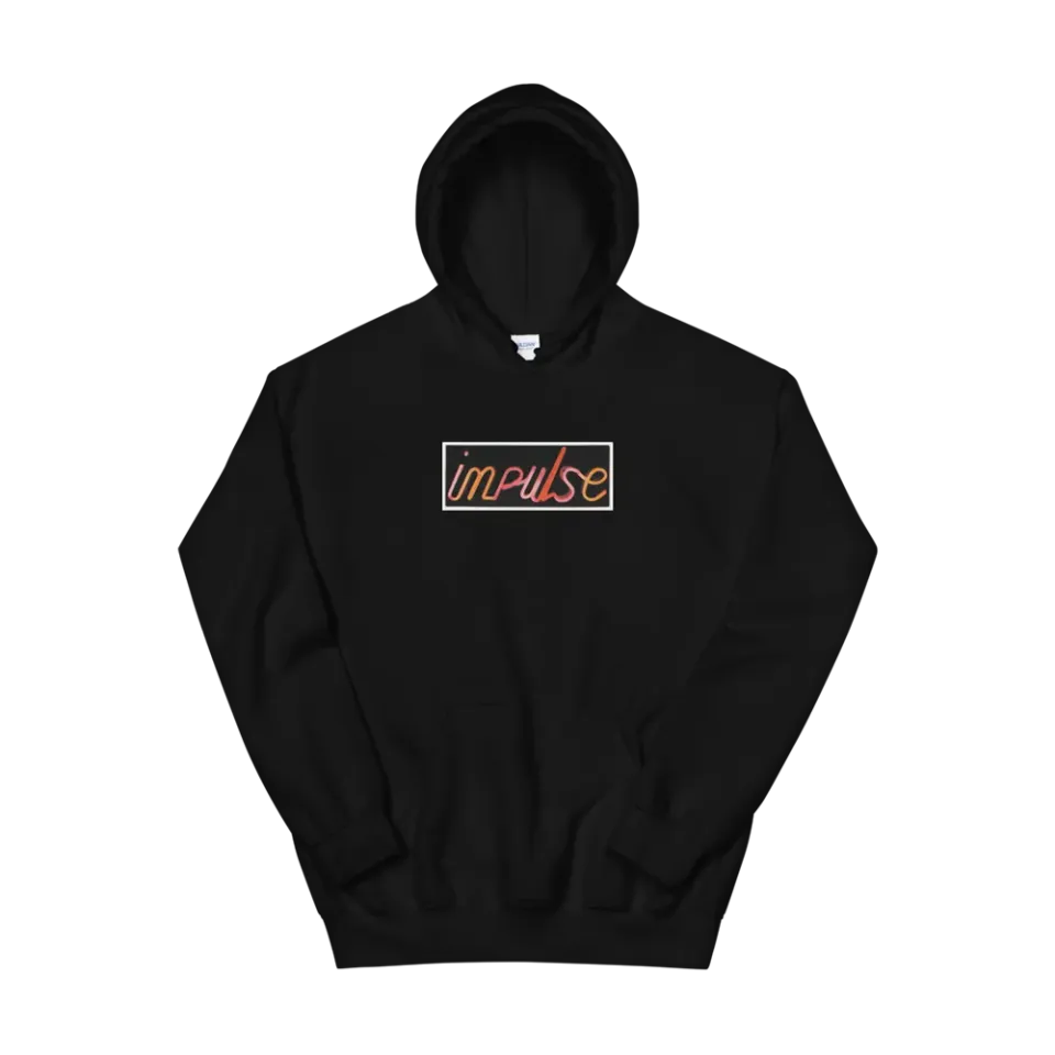 Impulse Neon Logo hettegenser hoodie svart