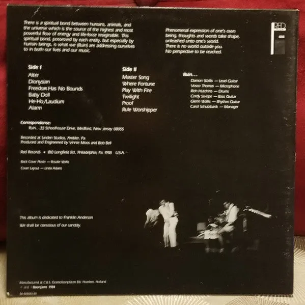 Ruin He-Ho LP vinylplate original 1984-utgave