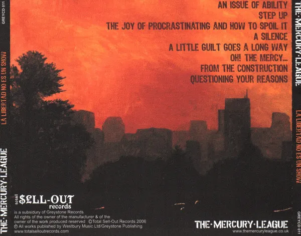 Mercury League La Libertad No Es Un Show CD brukt punk