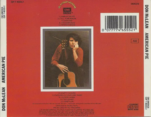 Don McLean American Pie CD brukt acoustic