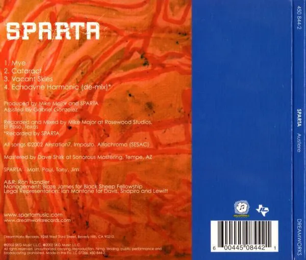 Sparta Austere CD maxi brukt digipak alternativ