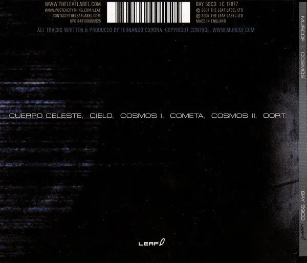 Murcof Cosmos CD album brukt ambient digipak