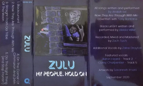 Zulu My People Hold On kassett hvit EP brukt