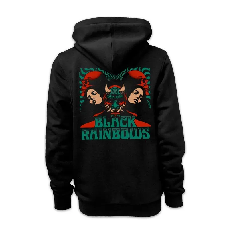 Black Rainbows #27 hoodie svart glidelås