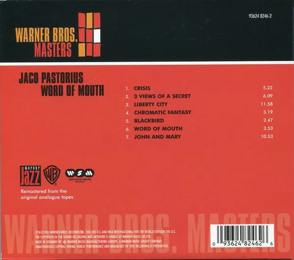 Jaco Pastorius Word Of Mouth CD remaster brukt
