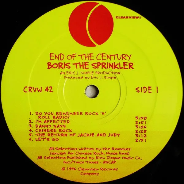 Boris The Sprinkler End Of Century LP brukt punk svart